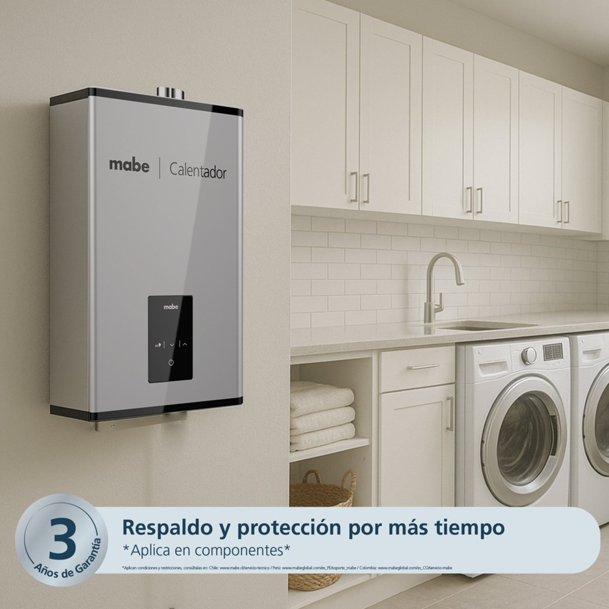 Calentador de paso tiro forzado 10 Litros Silver Mabe - CMM11C1FSNA - Imagen 3