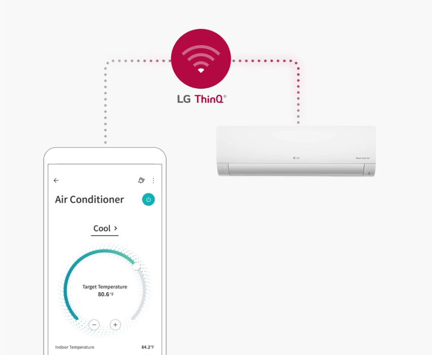 Control móvil de aire acondicionado mediante la app LG ThinQ