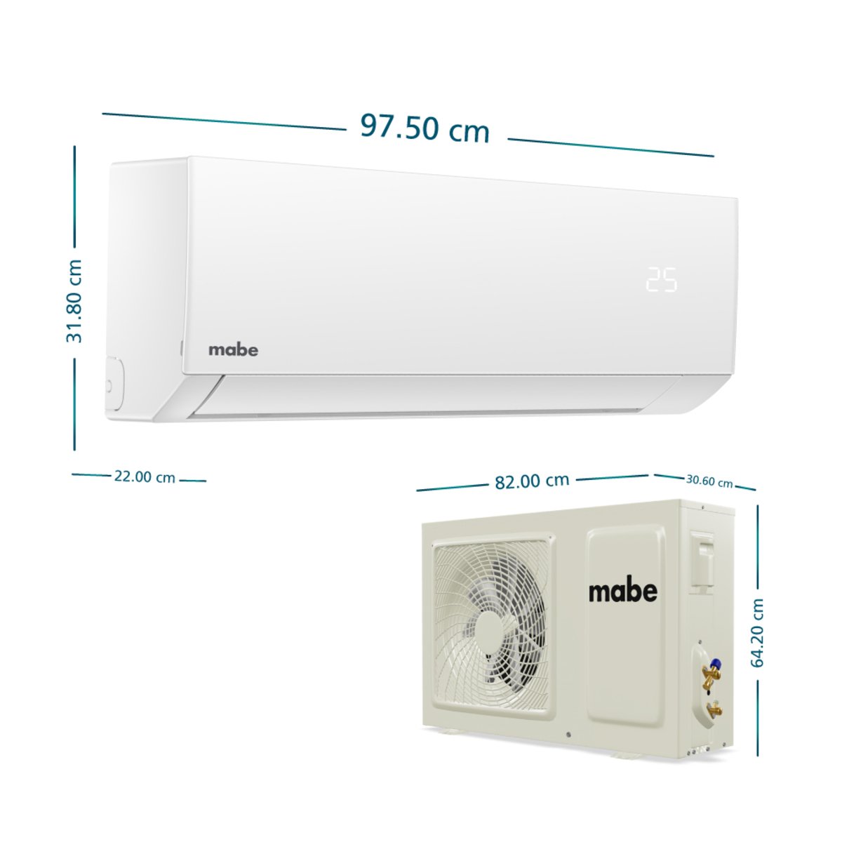 Aire Acondicionado Mabe Tradicional 24000 BTU 220V MMT24CDBWCC32EC1 – isometrico